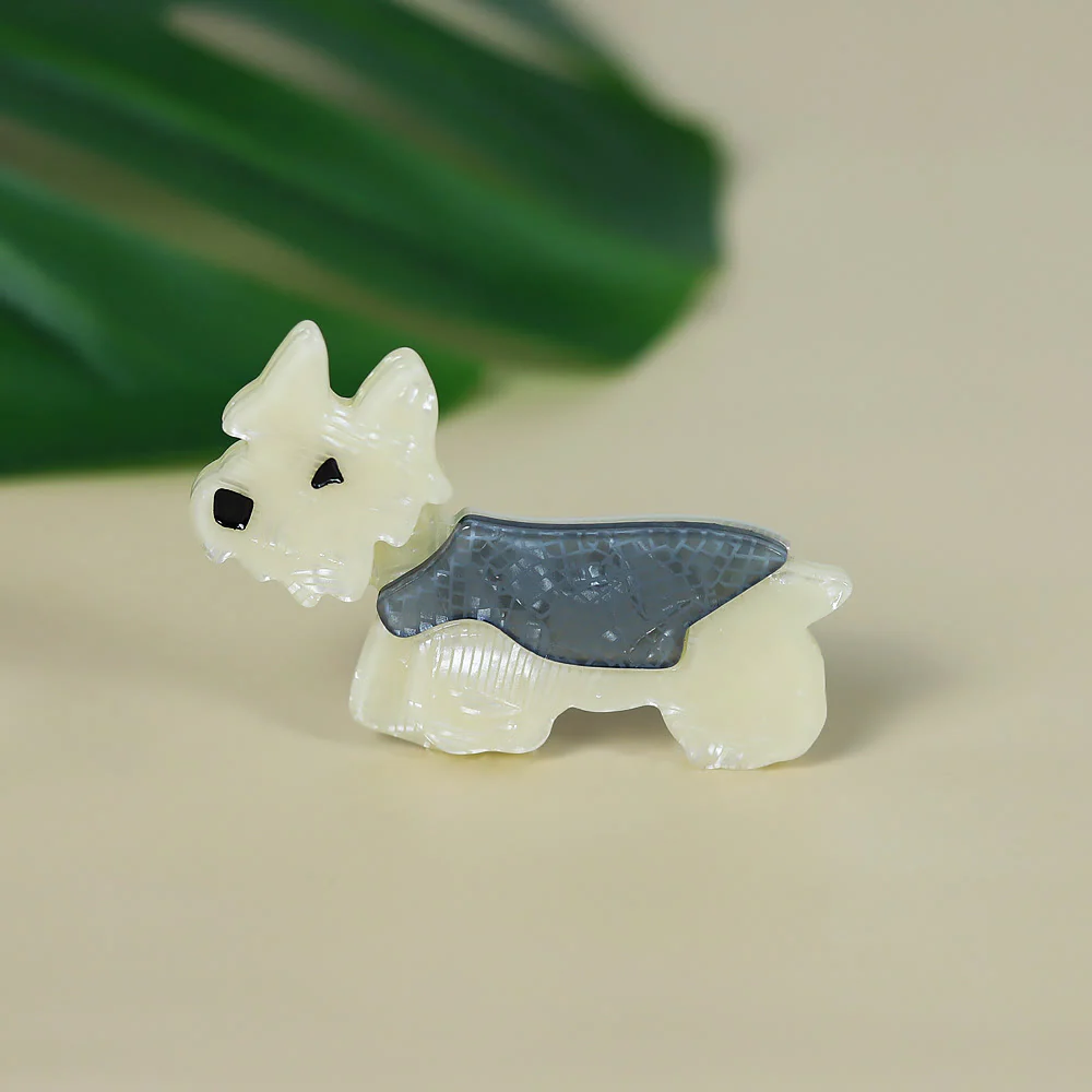 Cute Schnauzer Handmade Fashionable Dog Acrylic Brooch