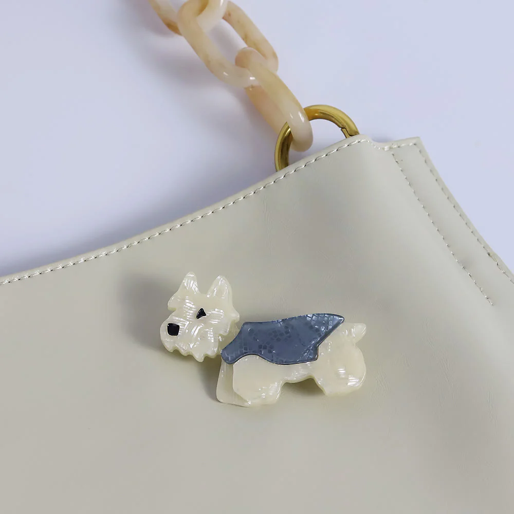 Cute Schnauzer Handmade Fashionable Dog Acrylic Brooch - Image 3