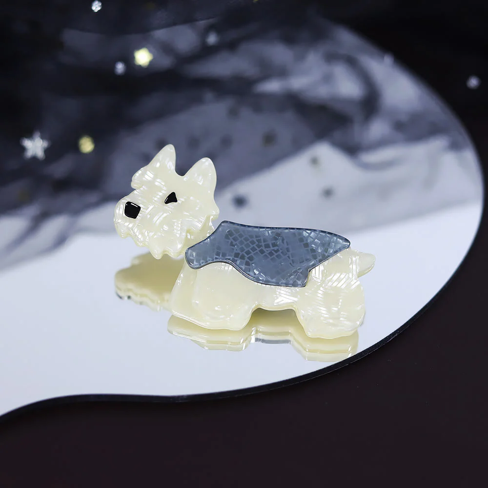 Cute Schnauzer Handmade Fashionable Dog Acrylic Brooch - Image 4