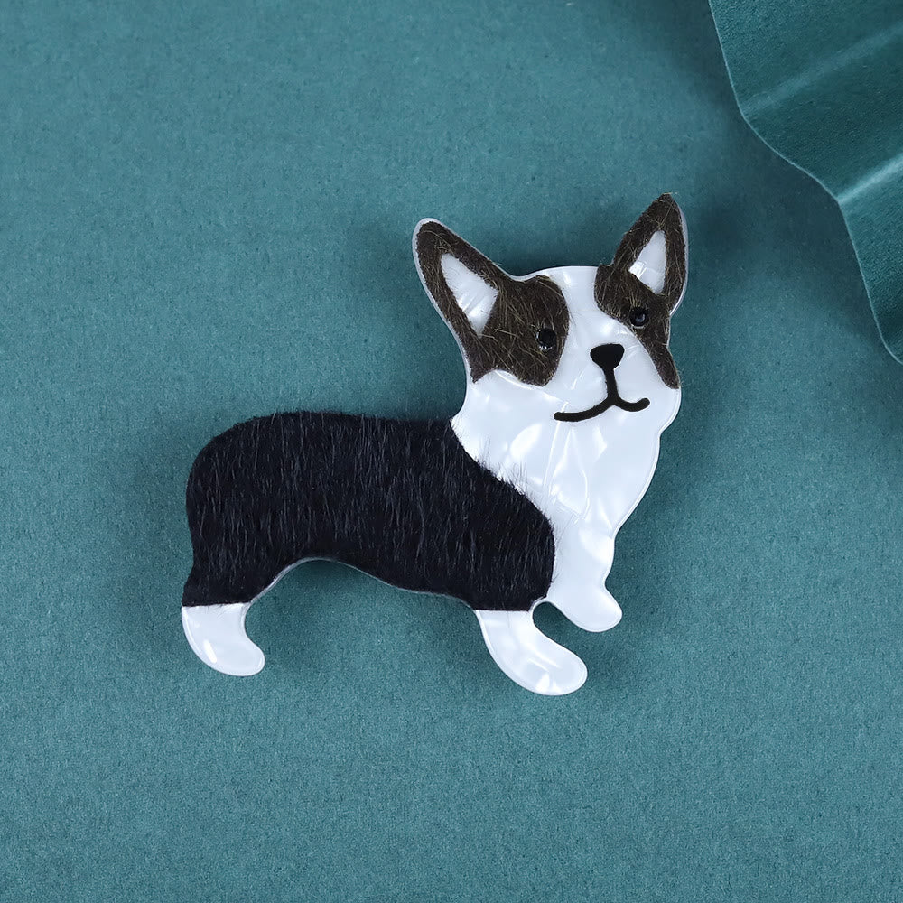 Exquisite Handmade Little Dog Acrylic Brooch