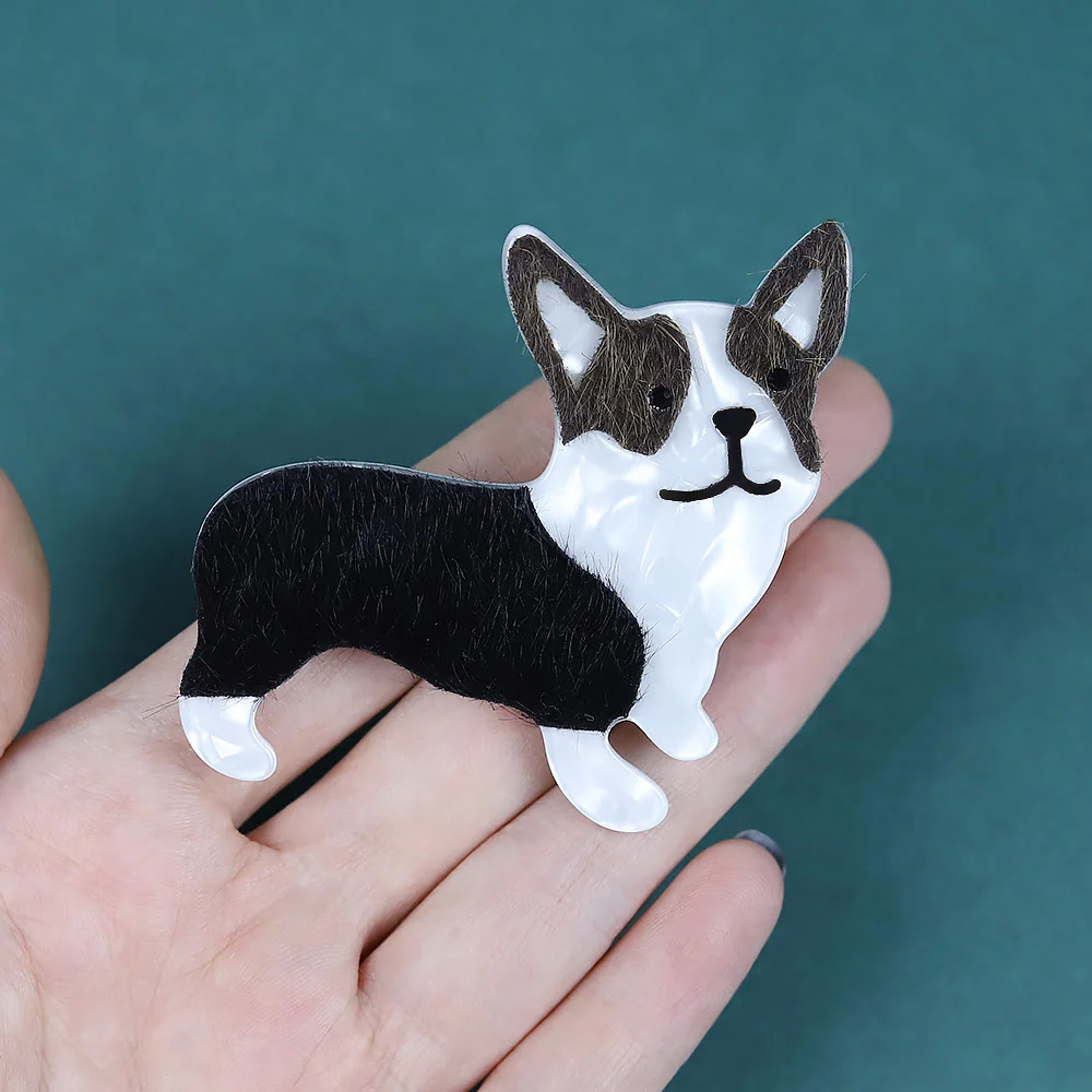 Exquisite Handmade Little Dog Acrylic Brooch - Image 2