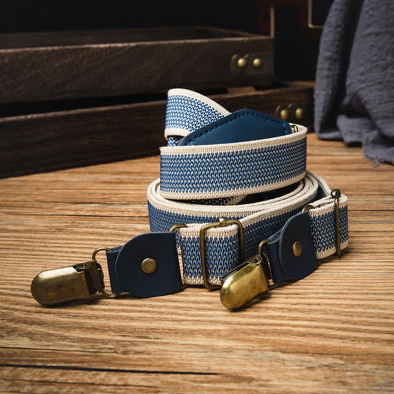 Handsome Sky Blue Y-back Elastic Suspenders - Image 3