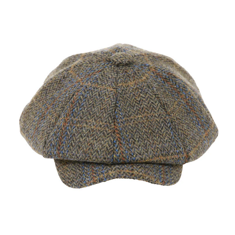 Plaid Pattern Herringbone Classic Octagonal Beret Cap - Image 2