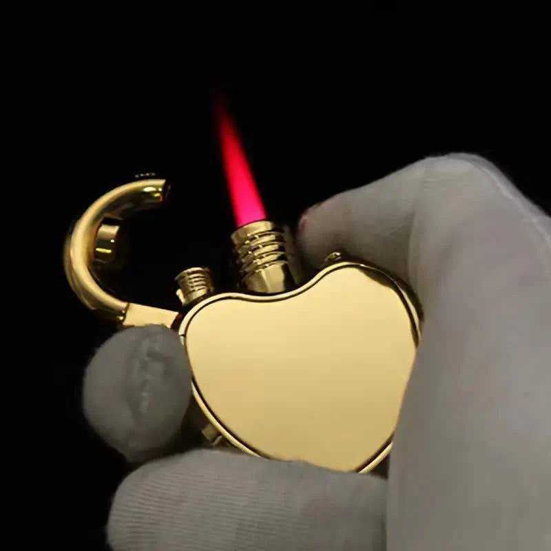 Heart & Lock Shape Jet Single Flame Refillable Butane Lighter - Image 3