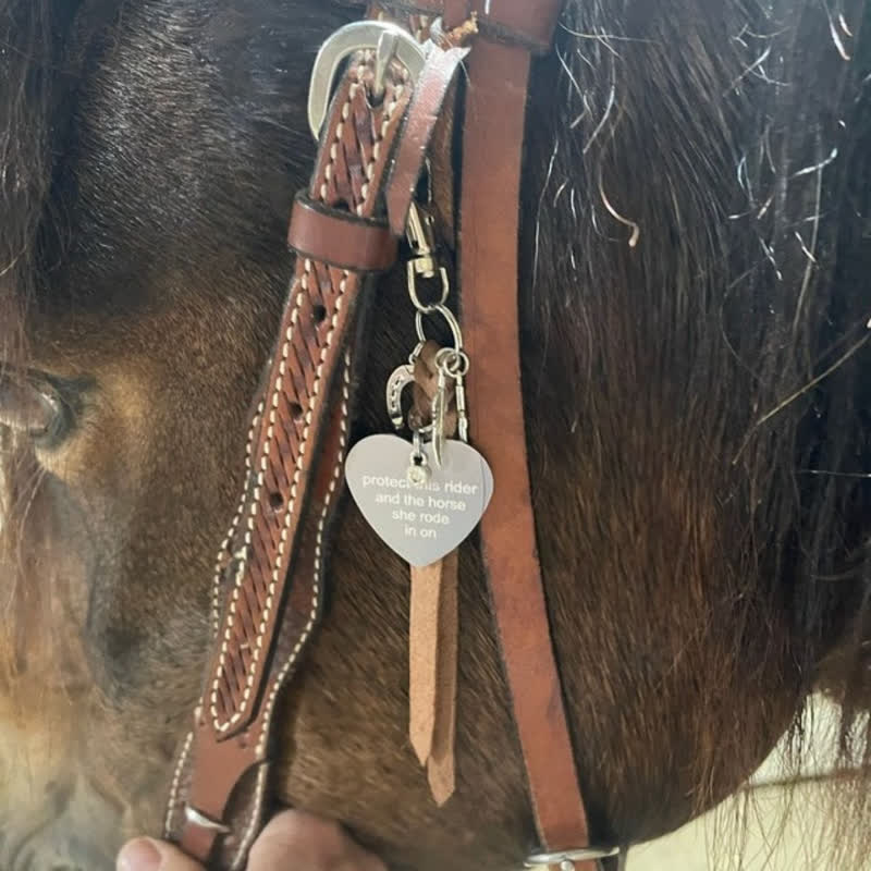Heart Metal Horseshoe Cross Pendant Leather Keychain - Image 7