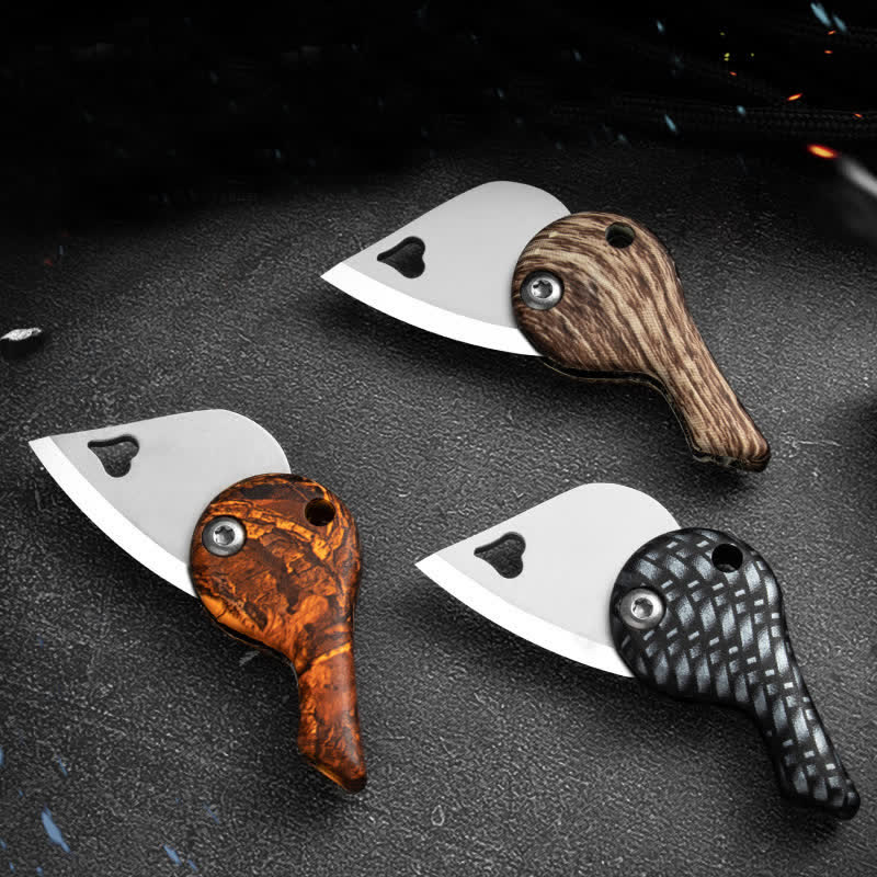 Heart Shaped Hollow Blade Pocket Folding Knife Keychain - Image 5