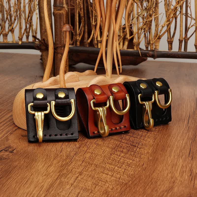 Heavy Duty Clip D-Ring Belt Loop Leather Key Holder - Image 2