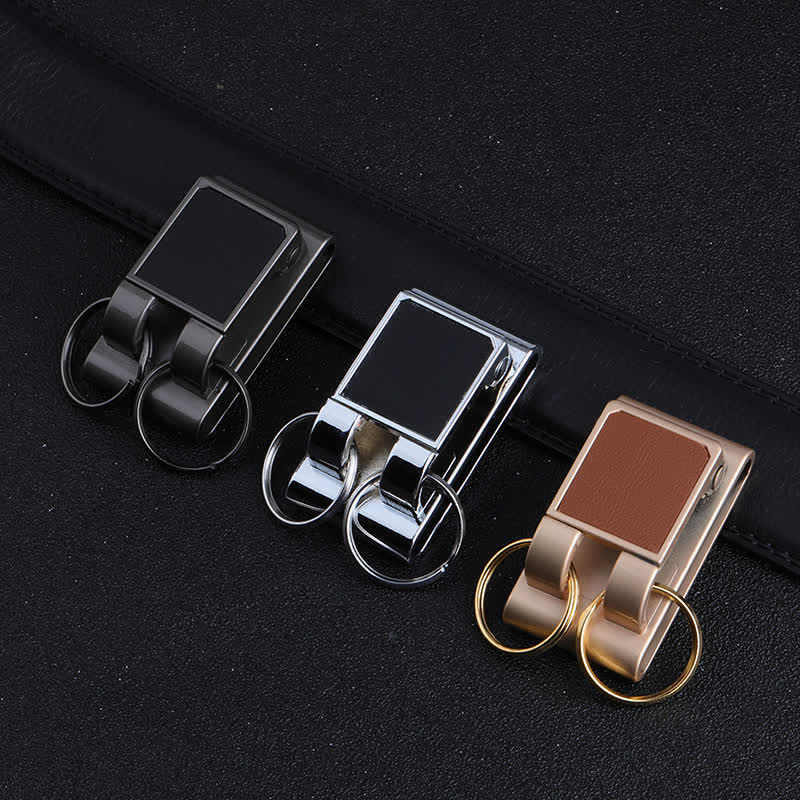 Heavy Duty Double Rings Metal Belt Loop Keychain - Image 2