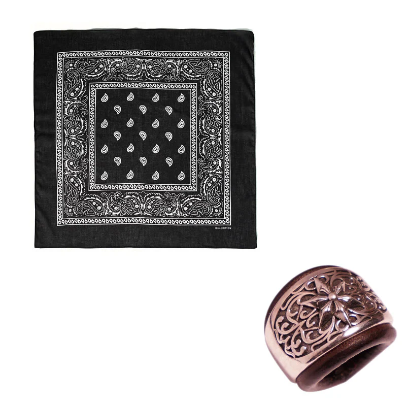 Hexagram Round Button Cashew Printed Pocket Square - Image 14