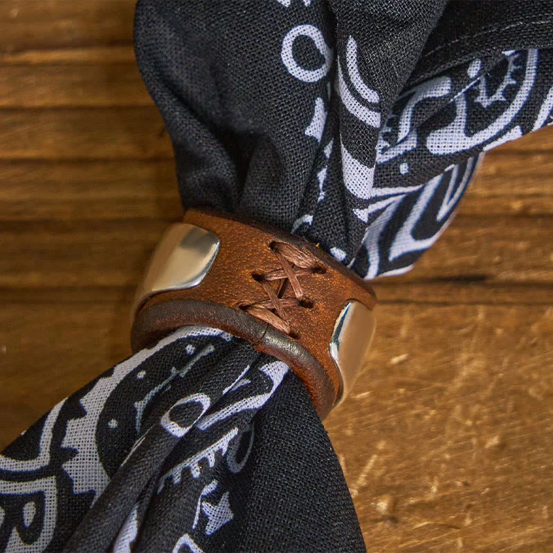 Hexagram Round Button Cashew Printed Pocket Square - Image 18