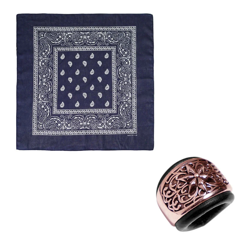 Hexagram Round Button Cashew Printed Pocket Square - Image 20