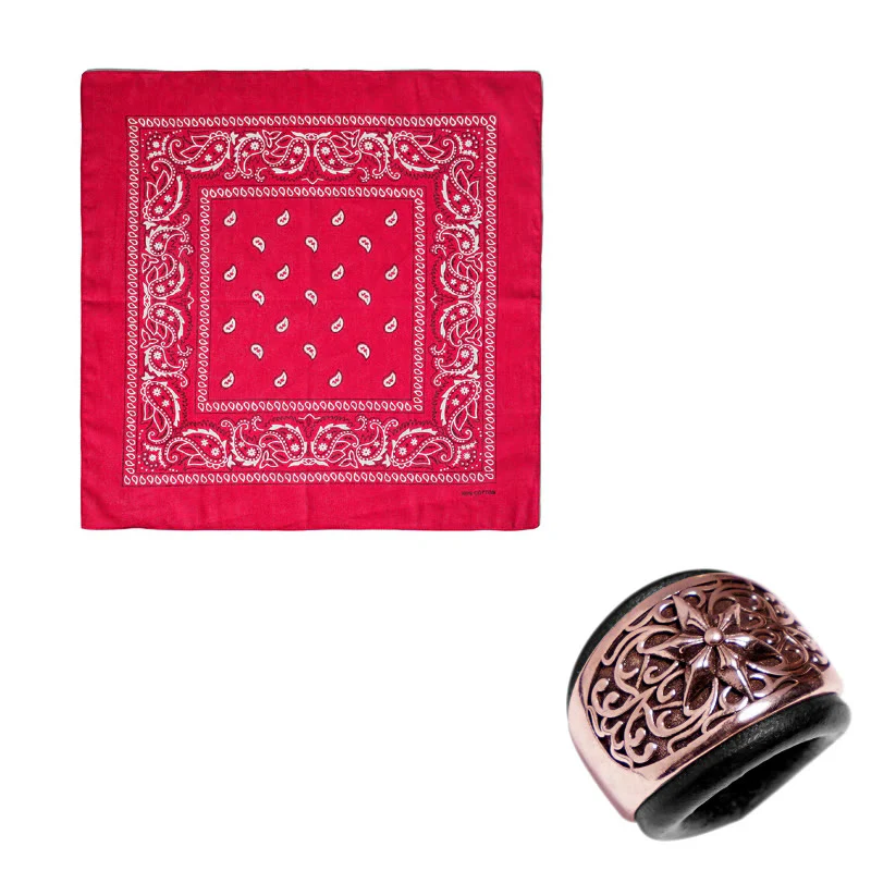 Hexagram Round Button Cashew Printed Pocket Square - Image 21