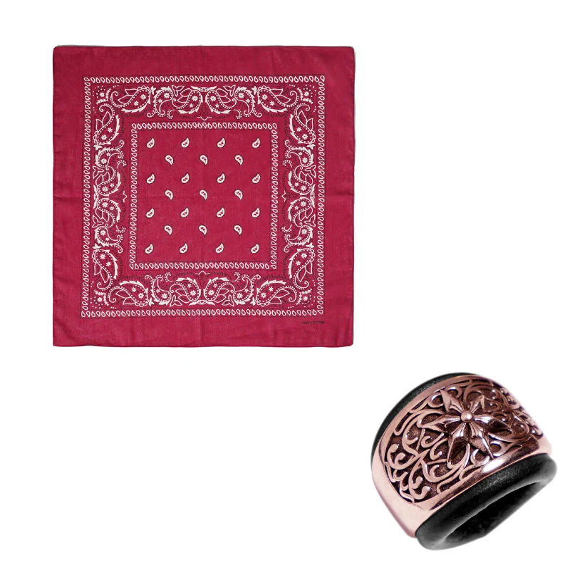 Hexagram Round Button Cashew Printed Pocket Square - Image 22