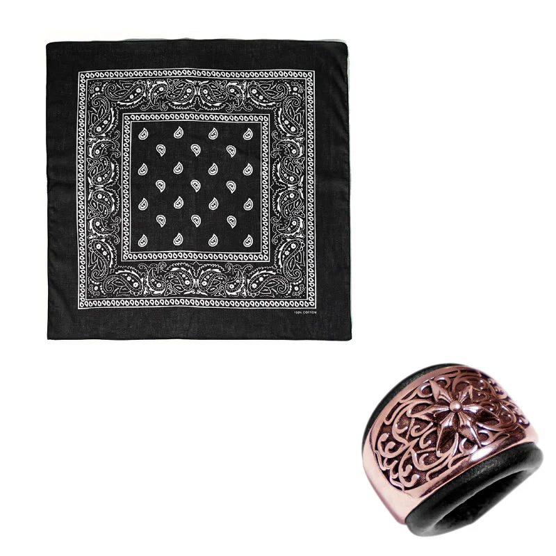 Hexagram Round Button Cashew Printed Pocket Square - Image 23