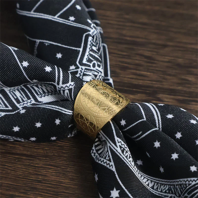 Hexagram Star Buckle Black And White Stars Patterned Pocket Square - Image 4