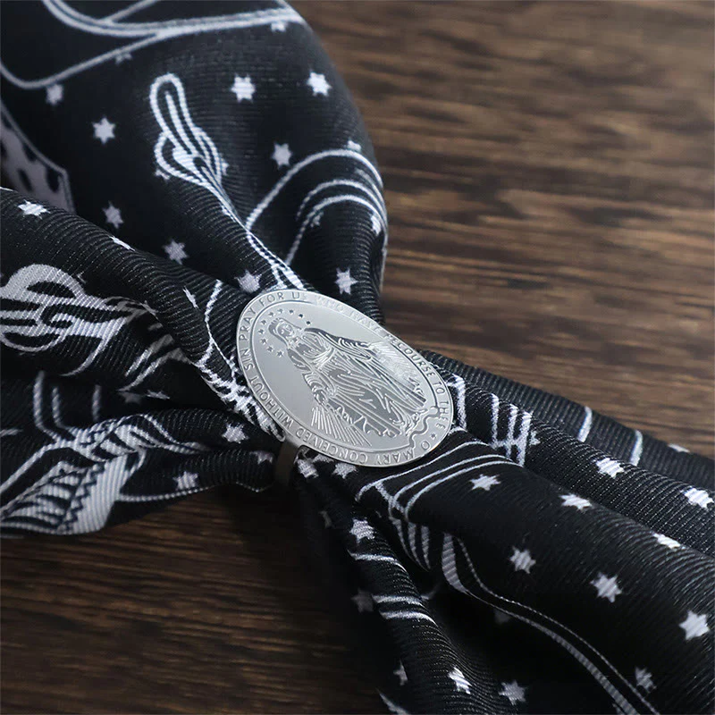 Hexagram Star Buckle Black And White Stars Patterned Pocket Square - Image 7