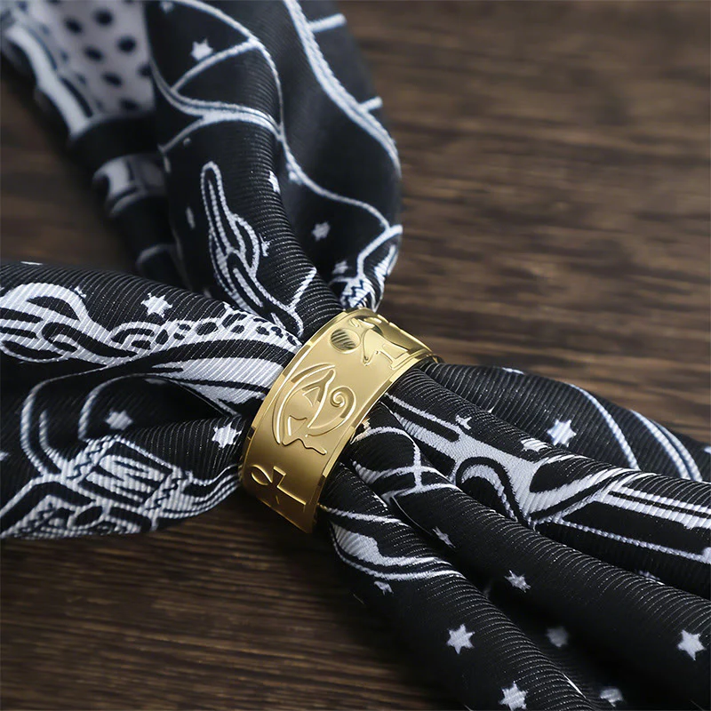 Hexagram Star Buckle Black And White Stars Patterned Pocket Square - Image 8