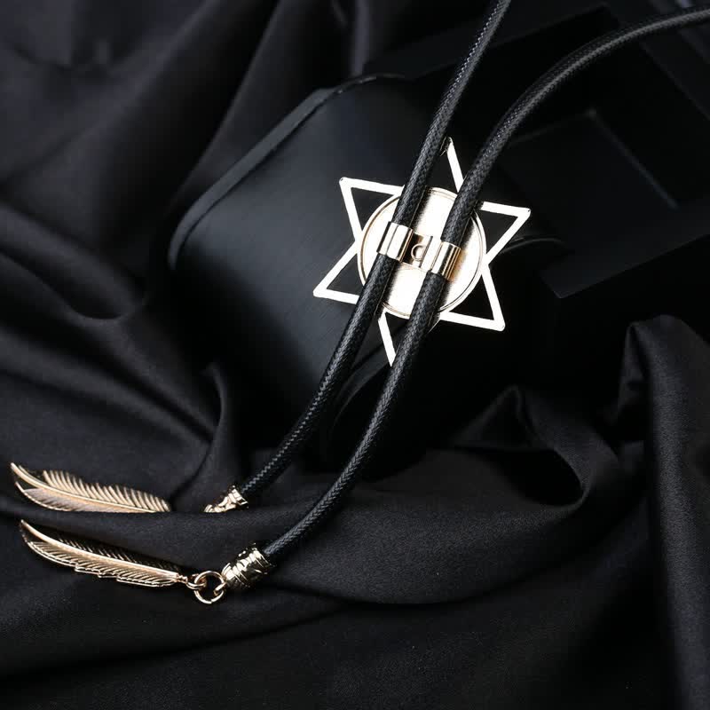 Hexagram Star Gemstone Shirt Collar Bolo Tie - Image 4