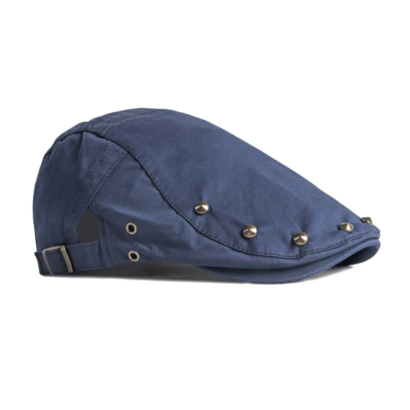Hip Pop Rivet Cotton Flat Cap Beret - Image 3