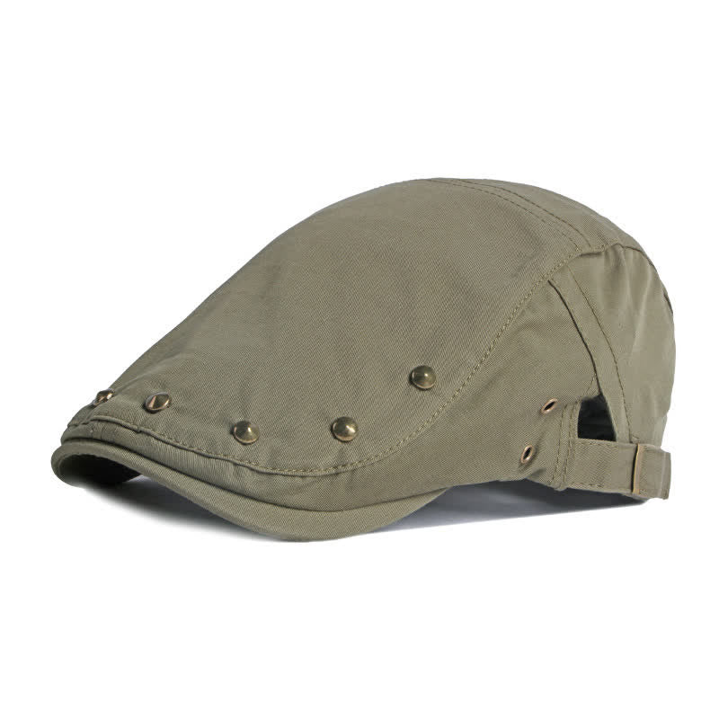 Hip Pop Rivet Cotton Flat Cap Beret - Image 4