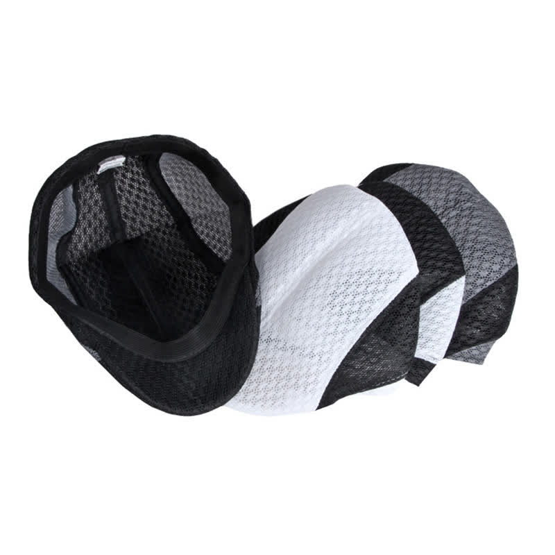 Hollow Out Mesh Summer Black White Flat Beret Hat - Image 2