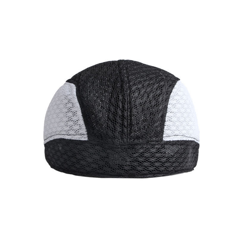 Hollow Out Mesh Summer Black White Flat Beret Hat - Image 7