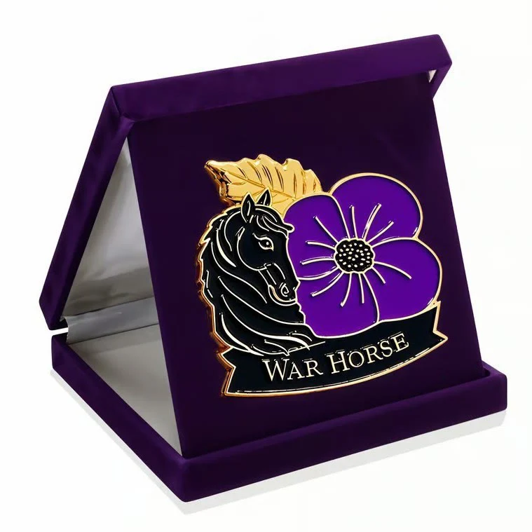 Honour War Horse Purple Poppy Enamel Brooch - Image 2