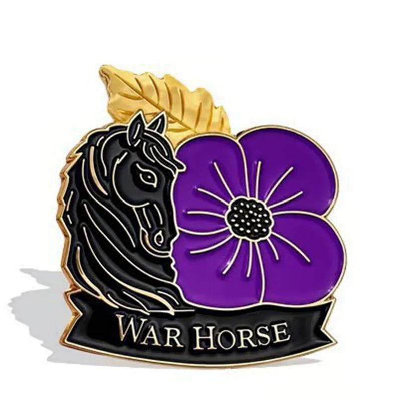 Honour War Horse Purple Poppy Enamel Brooch - Image 3