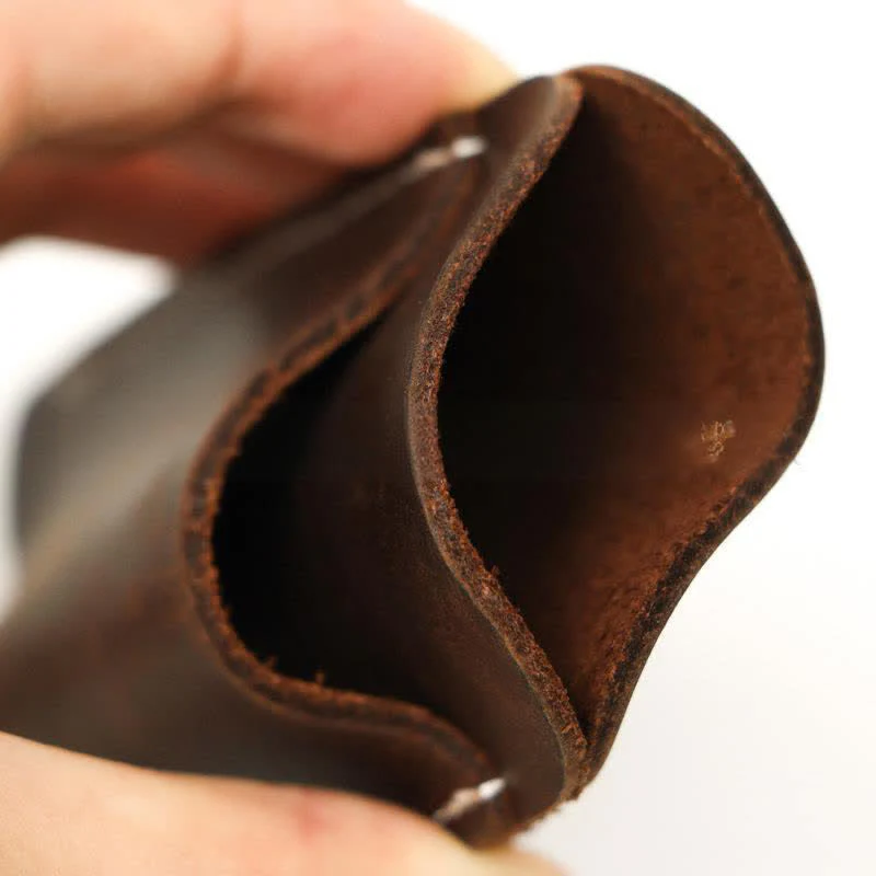 Horizontal Open Bottom Folding Knife Sheath Leather Belt Bag - Image 4