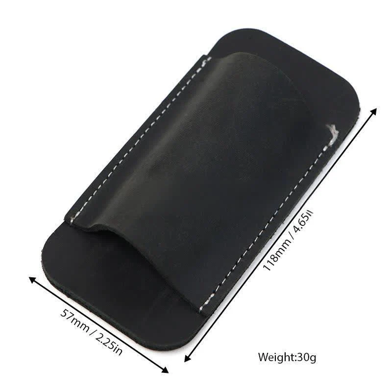 Horizontal Open Bottom Folding Knife Sheath Leather Belt Bag - Image 6