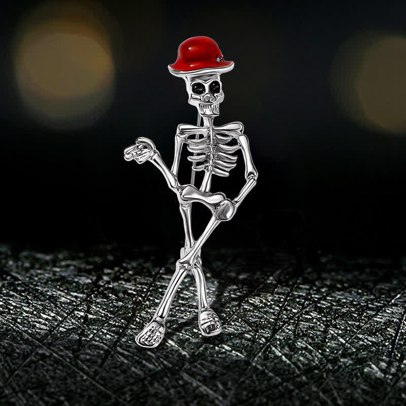 Horror Cool Sketelon Skull Enamel Hat Brooch - Image 10