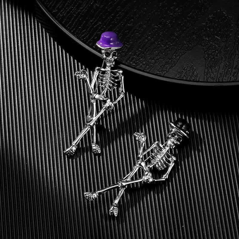 Horror Cool Sketelon Skull Enamel Hat Brooch - Image 5