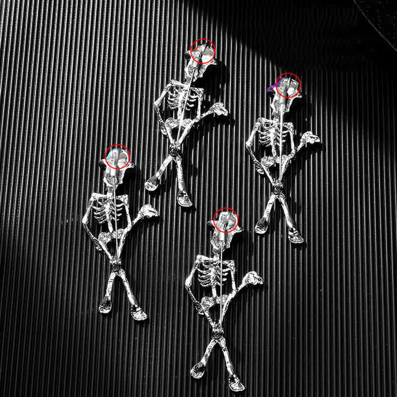 Horror Cool Sketelon Skull Enamel Hat Brooch - Image 8