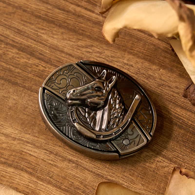 Horse DIY Hidden Knife Belt Buckle 3oz. Flask Buckle Goat Ring Bundle Set - Image 3