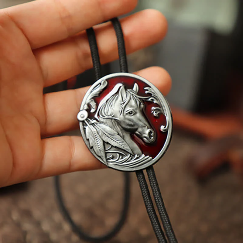 Horse Head Relief Bolo Tie - Image 5