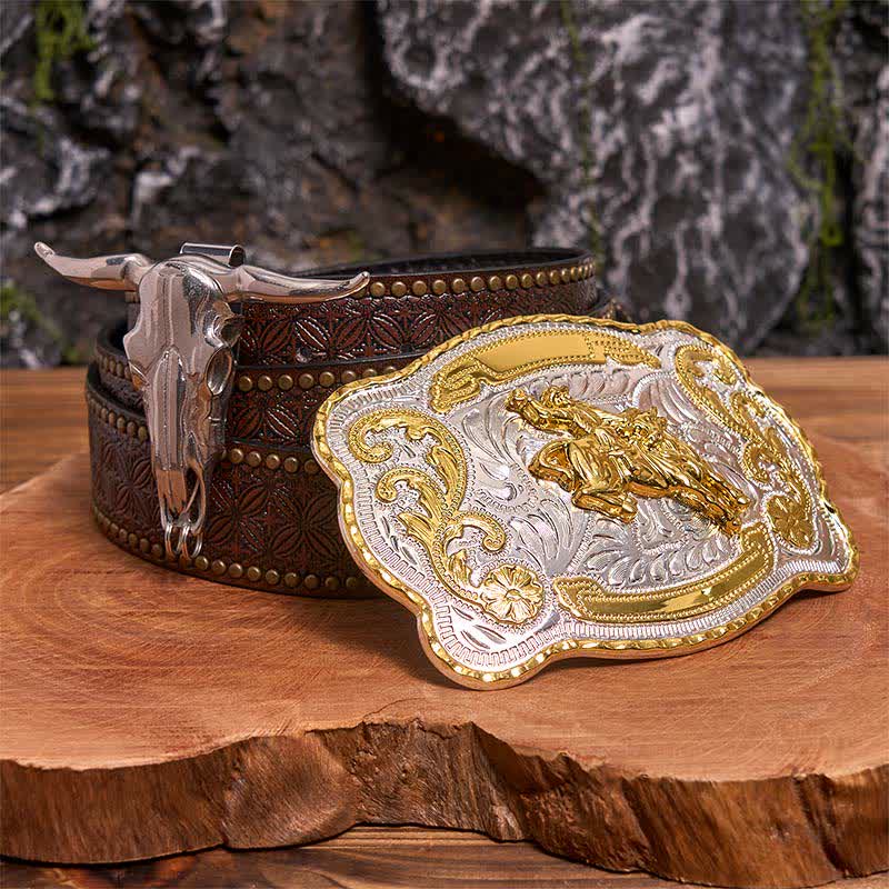 Horse Riding DIY Belt Buckle Longhorn Bull Pendant Bundle Set - Image 6