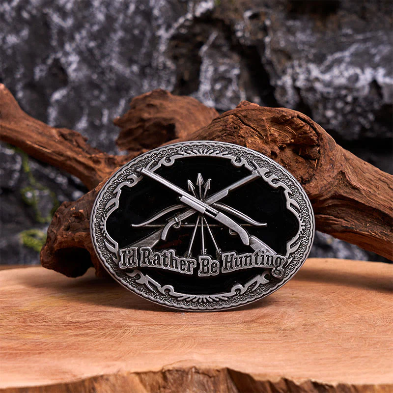 I'd Rather Be Hunting Gun DIY Buckle Leather Belt - Image 3