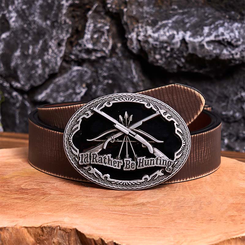 I'd Rather Be Hunting Gun DIY Buckle Leather Belt - Image 8