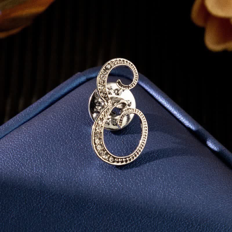 Initial Letter 26 Alphabet Silver Rhinestone Brooch - Image 6