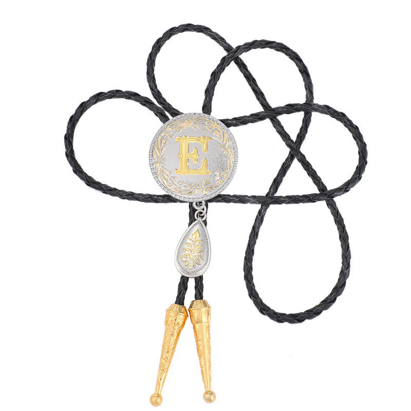 Initial Letter A To Z Bolo Tie With Teardrop-Shaped Pendant - Image 12