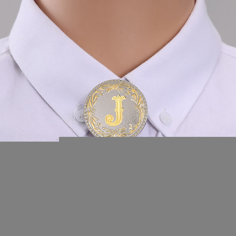 Initial Letter Brown Leather Bolo Tie With Teardrop-Shaped Pendant - Image 13