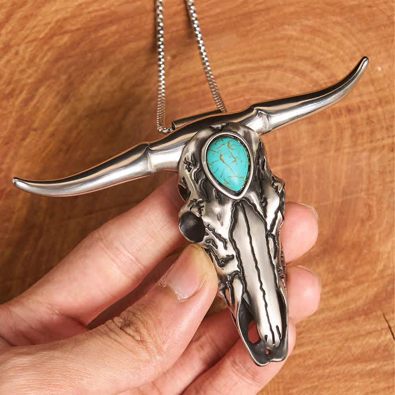 Initial Letter DIY Hidden Knife Buckle Turquoise Bull Pendant Bundle Set - Image 4
