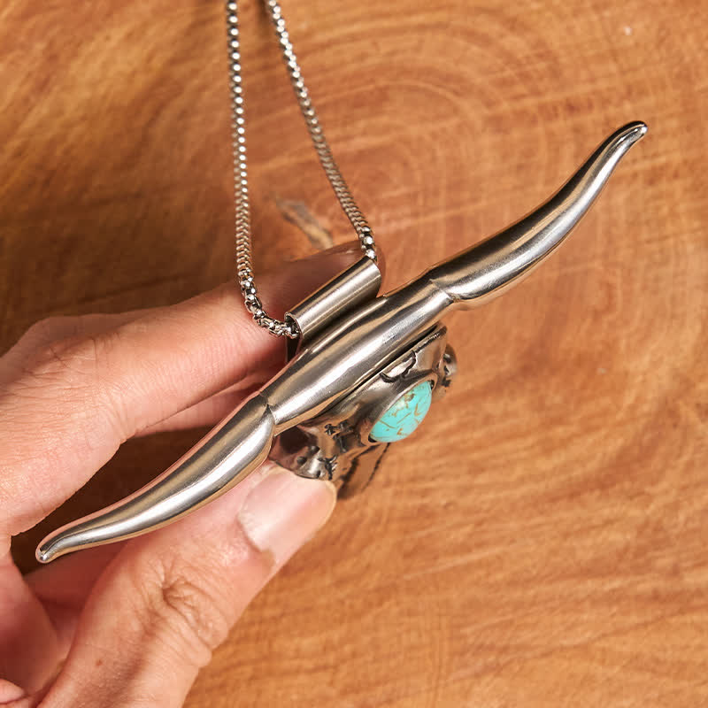 Initial Letter DIY Hidden Knife Buckle Turquoise Bull Pendant Bundle Set - Image 5