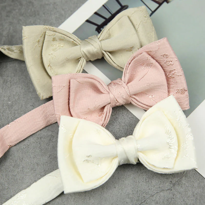 Jacquard Double Layer Pre-tied Adjustable Strap Bow Tie - Image 2