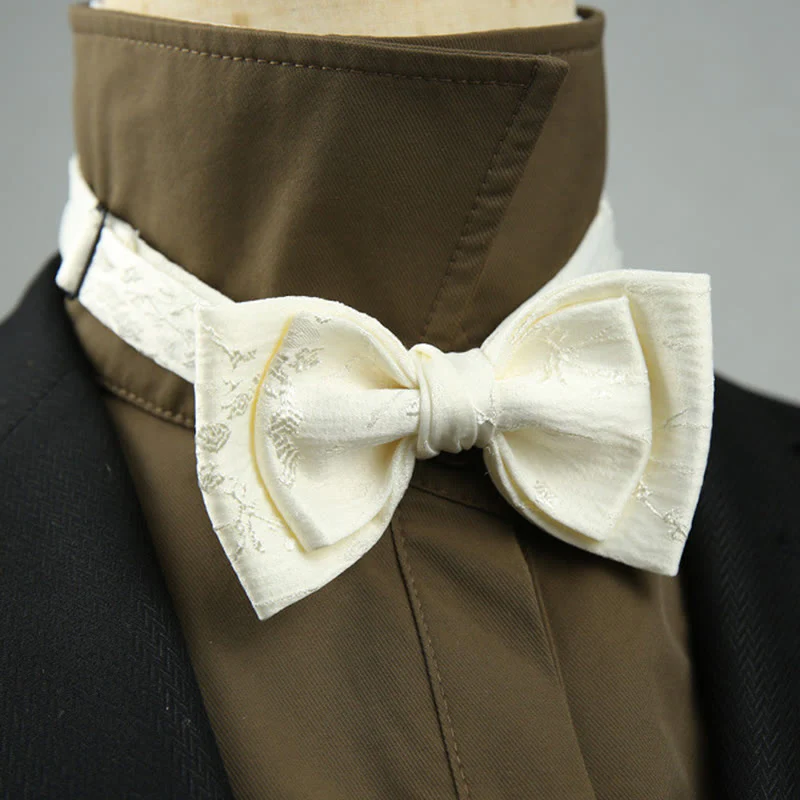 Jacquard Double Layer Pre-tied Adjustable Strap Bow Tie - Image 5