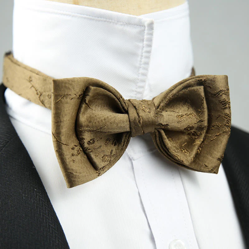 Jacquard Double Layer Pre-tied Adjustable Strap Bow Tie - Image 9