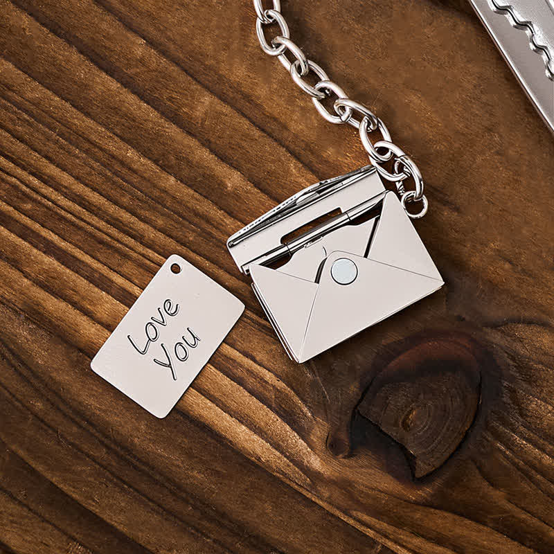Key-Shaped Pocket Knife Customizable Envelope Keychain - Image 3