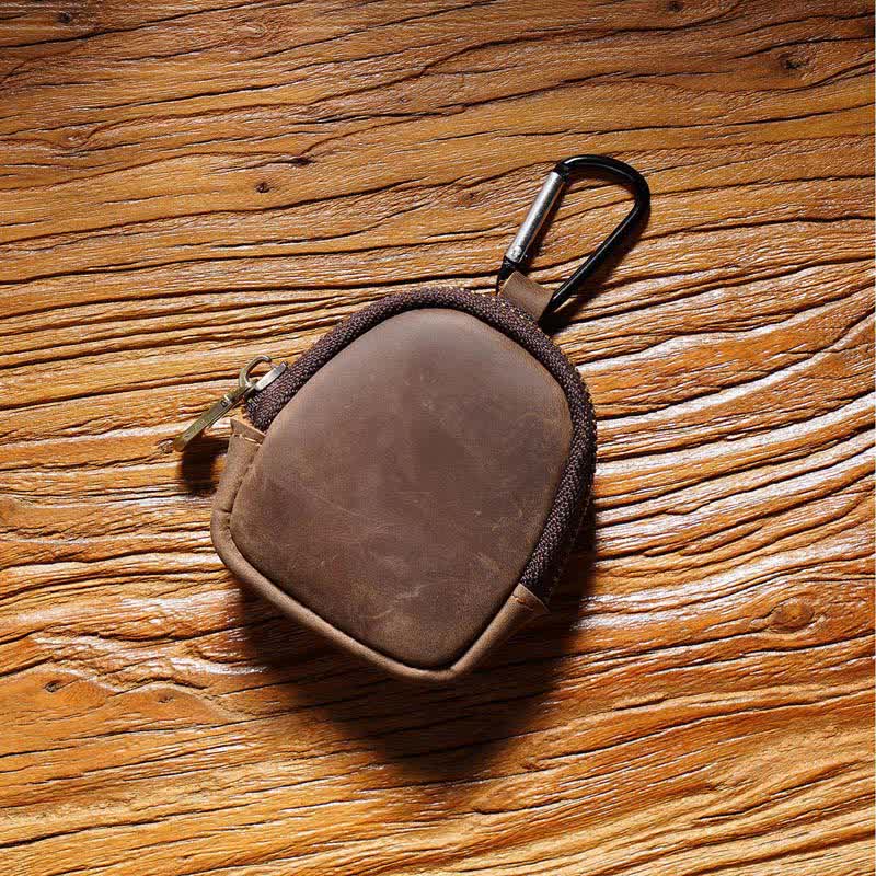 Keychain Zipper Shell Coin Genuine Leather Bag - Image 10