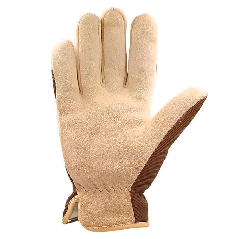 Khaki Deerskin Cold-Proof Thickened Warm Gloves - Image 3