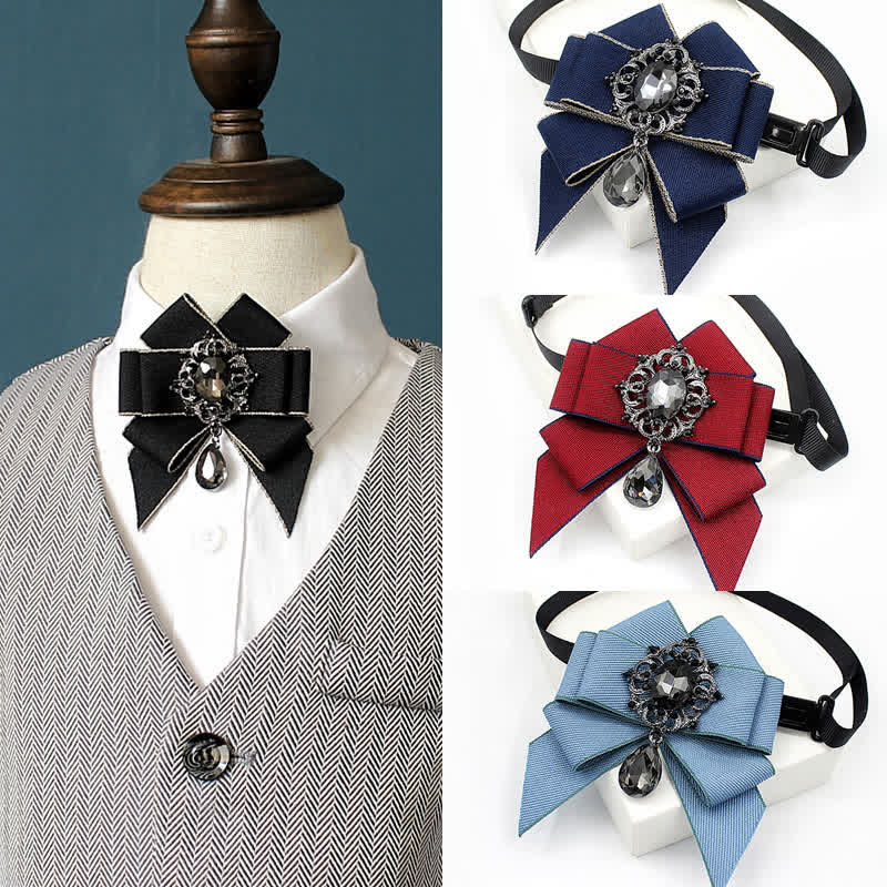 Kid's British Style Luminous Dangle Crystal Bow Tie
